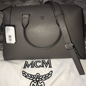 MCM Bungee Cord Large Boston Handbag